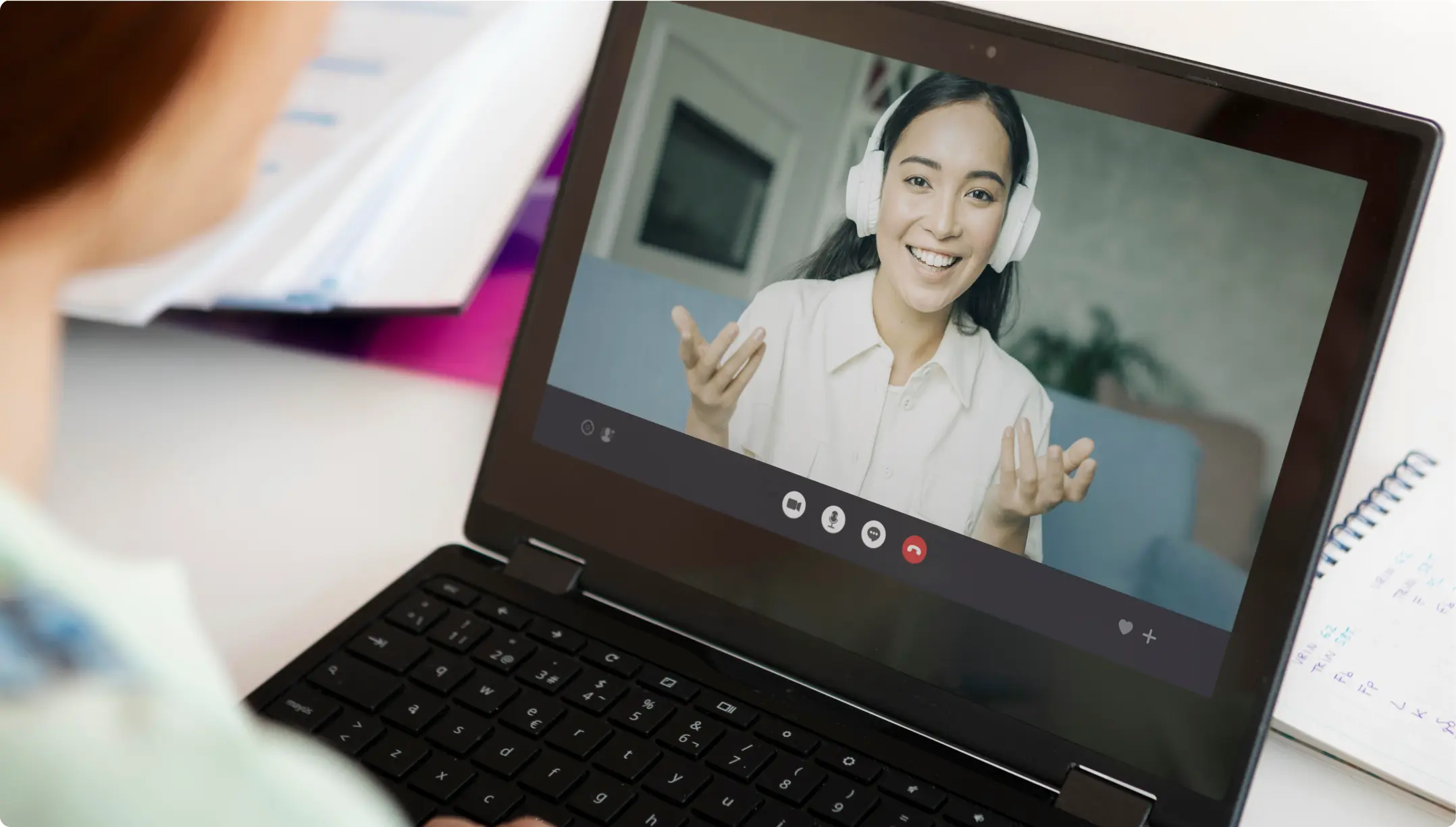 A team member on a demo call